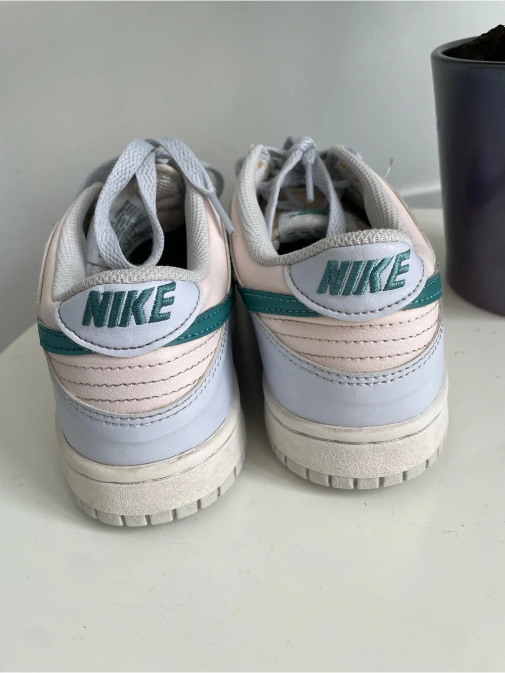 Women Size 7.5 Nike Dunk Low Mineral Teal Pink Shoes 6Y